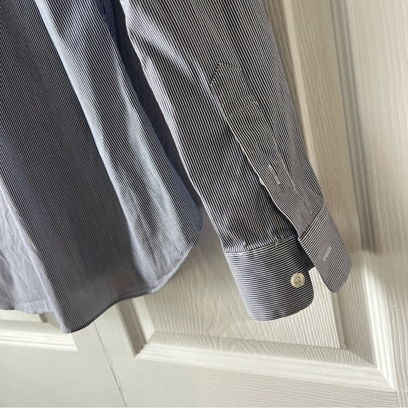 Theory Striped Essential Button-Down Shirt, Size P/PT - Picture 4 of 5